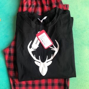 Christmas Reindeer Top and Plaid Pants